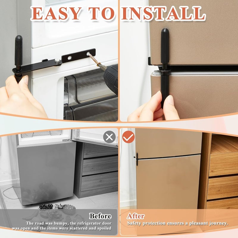 Yaocom 2 Pack RV Refrigerator Door Latch Fridge Lock 1-3/16 Hole Spacing Furniture Parts Hardware Keeps Fridge Shut While Traveling - Image 4